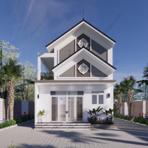 Nhà mái Thái 2 tầng diện tích: 6.5x12m - V498