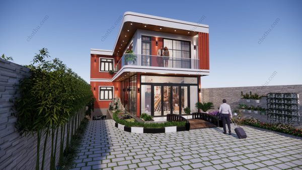 Thiết kế nhà 2 tầng hiện đại, tiện nghi, có 1 tầng hầm diện tích: 10x19m - V544 - Hình ảnh 3