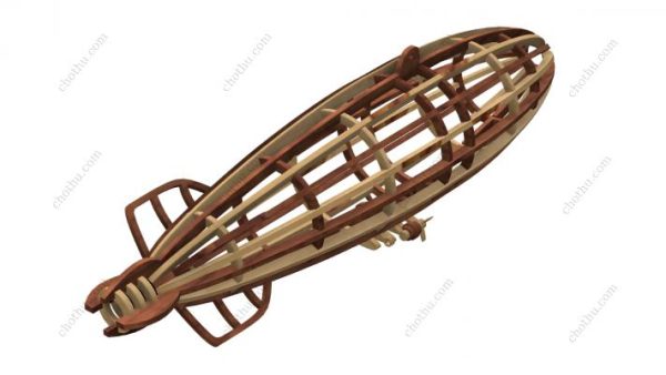 Mô hình khinh khí cầu N Class của Goodyear bằng gỗ - Mô hình 3D - Hình ảnh 2