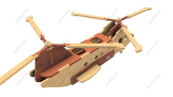Đồ chơi mô hình trực thăng Chinook - Tệp kỹ thuật số để cắt bằng laser - Hình ảnh 3
