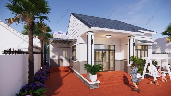 Nhà cấp 4 mái Nhật đơn giản diện tích: 8x10m - V807 - Hình ảnh 3