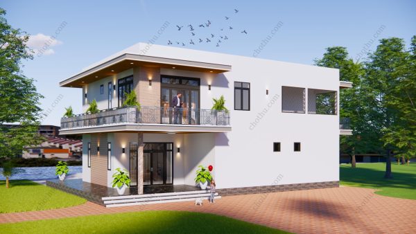 Mẫu nhà 2 tầng hiện đại 2 mặt tiền, không gian thoáng đãng diện tích: 9.5x15m - V829 - Hình ảnh 3