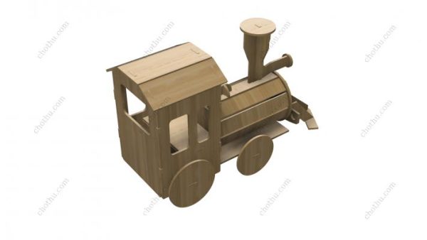 Đồ chơi mô hình tàu hỏa để cắt bằng laser - Mô hình 3D - Hình ảnh 6