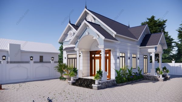 Nhà cấp 4 mái Thái, 3 phòng ngủ, diện tích 8,4x11,4m -V838 - Hình ảnh 3