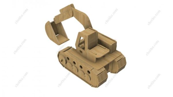 Đồ chơi mô hình máy xúc để cắt laser - Mô hình 3D - Hình ảnh 7