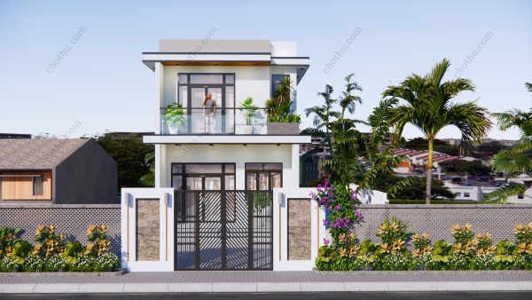 Nhà 2 tầng mái bằng diện tích: 6x13.1m - V695