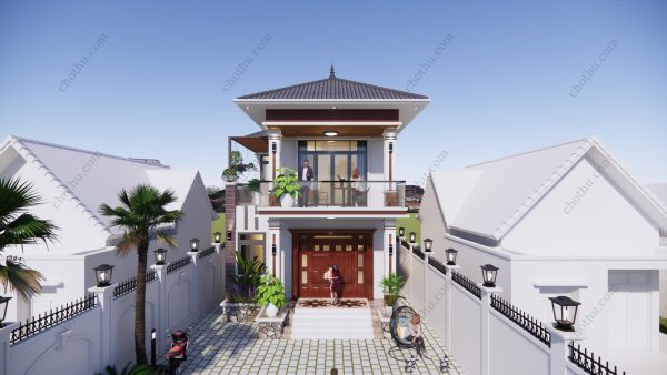 Mẫu nhà 2 tầng mái Nhật diện tích: 7x15,5m - V597 - Hình ảnh 3