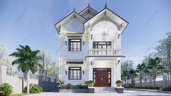 Mẫu nhà mái Thái 2 tầng 3 phòng ngủ diện tích: 8x12m - V617 - Hình ảnh 3
