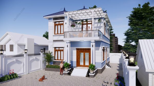 Mẫu nhà 2 tầng mái Nhật diện tích: 8.3x12.6m - V826 - Hình ảnh 3