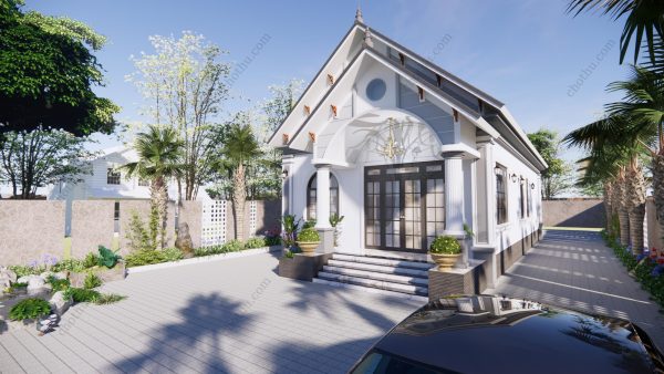 Nhà cáp treo 4 mái Thái đẹp, giá rẻ không thể bỏ qua 7.8x16m - V590 - Hình ảnh 3