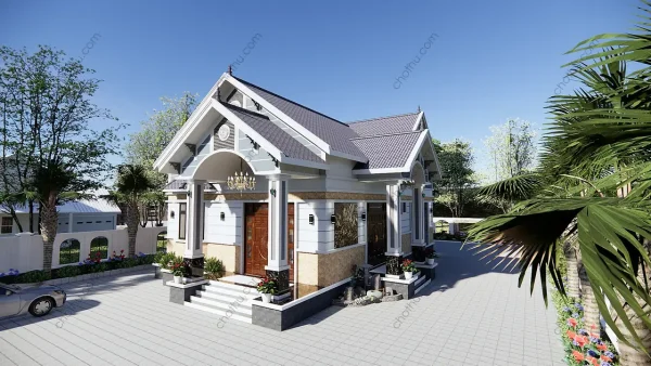 Nhà cấp 4 mái Thái diện tích: 9.8x15.6m - V728 - Hình ảnh 7