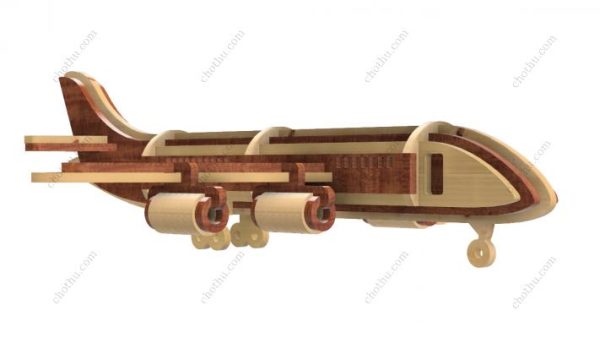 Máy bay Boeing 747 Mô hình 3D DIY Bộ quà tặng bằng gỗ cắt laser thủ công – Mô hình 3D - Hình ảnh 4