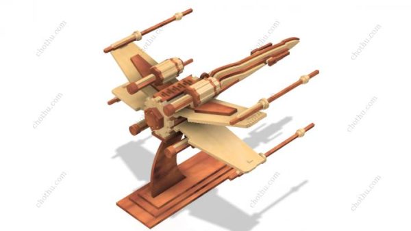 Máy bay chiến đấu X-wing - Mô hình bằng gỗ cắt laser – Mô hình 3D - Hình ảnh 15