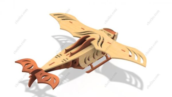 Fantasy Aircraft – Bản vẽ tàu Steampunk cho đồ chơi gỗ cắt laser – Mô hình 3D - Hình ảnh 13