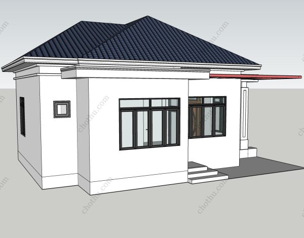 V296 - Thiết kế nhà cấp 4 mái Nhật 3 phòng ngủ 12x11.3m - Hình ảnh 3
