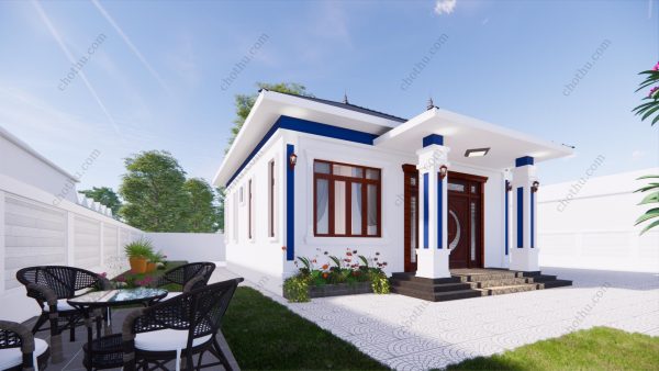 Mẫu nhà cấp 4 mái Nhật đẹp không thể bỏ qua diện tích: 9.2x12.9m - V456 - Hình ảnh 3