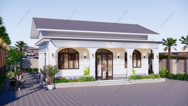 Nhà 2 tầng mái dốc đẹp độc đáo diện tích: 13,5x7,9m - V620 - Hình ảnh 4