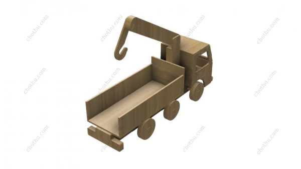 Mô hình đồ chơi cần cẩu hàng hóa 3D, cần cẩu đồ chơi bằng gỗ – Mô hình 3D tệp cắt laser - Hình ảnh 2