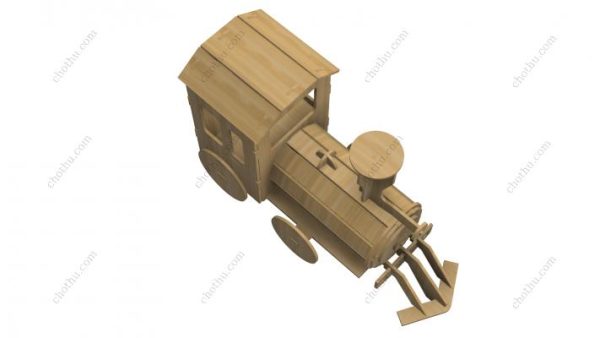 Đồ chơi mô hình tàu hỏa để cắt bằng laser - Mô hình 3D - Hình ảnh 5