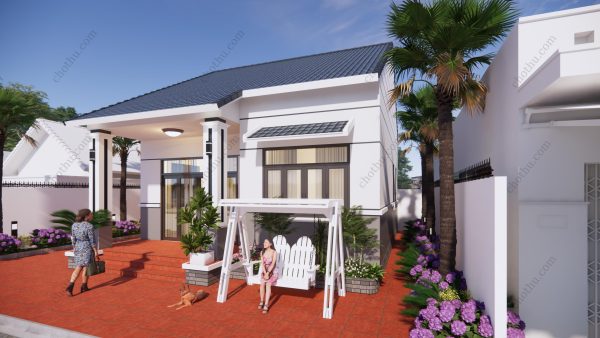 Nhà cấp 4 mái Nhật đơn giản diện tích: 8x10m - V807 - Hình ảnh 4