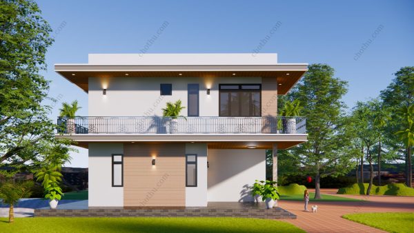 Mẫu nhà 2 tầng hiện đại 2 mặt tiền, không gian thoáng đãng diện tích: 9.5x15m - V829 - Hình ảnh 4
