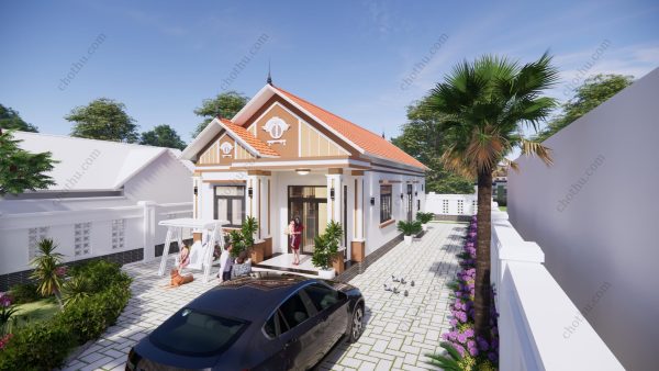 Nhà cấp 4 mái Thái đẹp, hiện đại diện tích: 7x16.5m - V862 - Hình ảnh 4