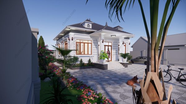 Mẫu nhà cấp 4 mái Nhật diện tích: 10.5x10m - V464 - Hình ảnh 4
