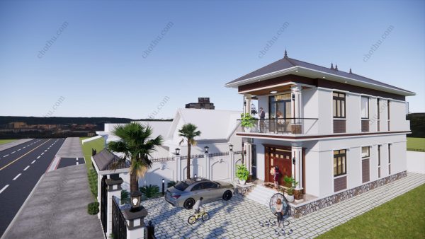 Mẫu nhà 2 tầng mái Nhật diện tích: 7x15,5m - V597 - Hình ảnh 4