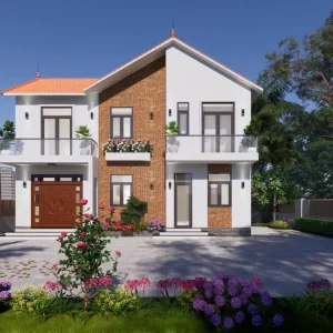 Mẫu nhà cấp 4 mái Thái diện tích: 12x8.6m - V878