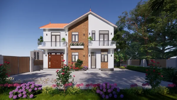 Mẫu nhà cấp 4 mái Thái diện tích: 12x8.6m - V878