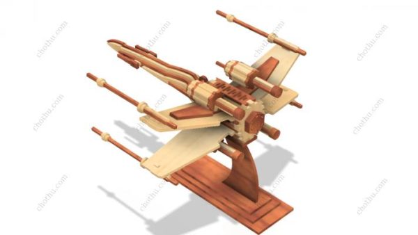 Máy bay chiến đấu X-wing - Mô hình bằng gỗ cắt laser – Mô hình 3D - Hình ảnh 14