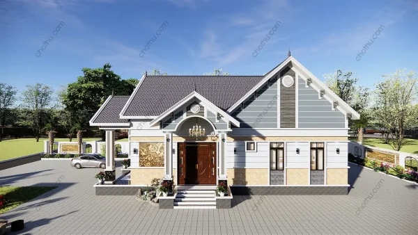 Nhà cấp 4 mái Thái diện tích: 9.8x15.6m - V728 - Hình ảnh 6