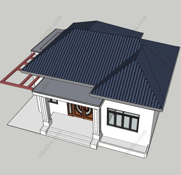 V296 - Thiết kế nhà cấp 4 mái Nhật 3 phòng ngủ 12x11.3m - Hình ảnh 4