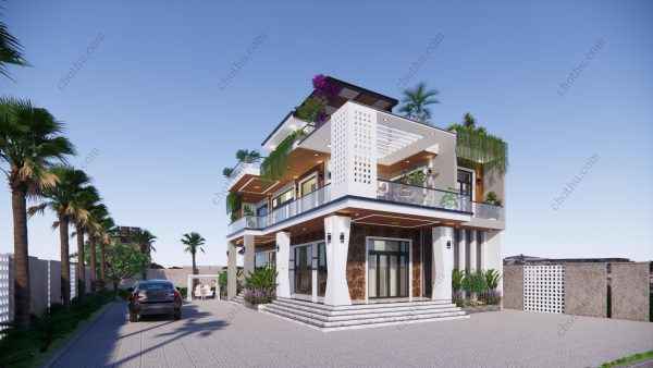 Nhà 2 tầng hiện đại mái thái đẹp diện - tích: 8.5x16.5m - V443 - Hình ảnh 5