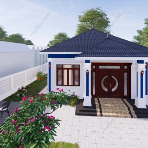 Mẫu nhà cấp 4 mái Nhật đẹp không thể bỏ qua diện tích: 9.2x12.9m - V456
