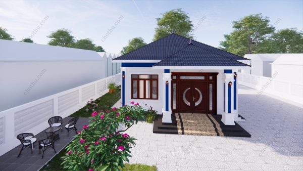 Mẫu nhà cấp 4 mái Nhật đẹp không thể bỏ qua diện tích: 9.2x12.9m - V456