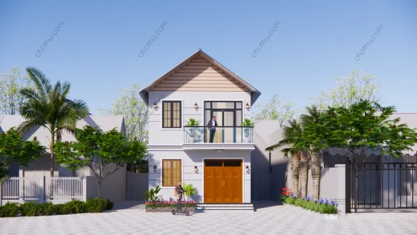 Nhà 2 tầng mái Thái đẹp, đầy đủ công năng diện tích: 6.3x11.85m - V804