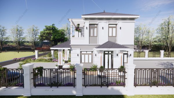 Mẫu nhà mái thái Nhật Bản 2 tầng diện tích: 8x9m - V603 - Hình ảnh 5