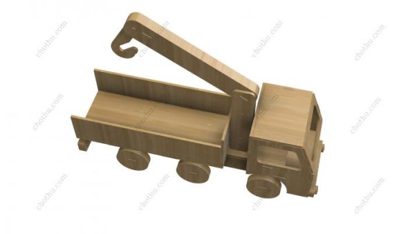 Mô hình đồ chơi cần cẩu hàng hóa 3D, cần cẩu đồ chơi bằng gỗ – Mô hình 3D tệp cắt laser - Hình ảnh 3