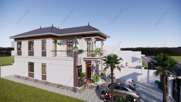 Mẫu nhà 2 tầng mái Nhật diện tích: 7x15,5m - V597 - Hình ảnh 5
