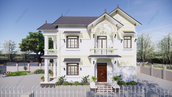 Mẫu nhà mái Thái 2 tầng 3 phòng ngủ diện tích: 8x12m - V617 - Hình ảnh 5