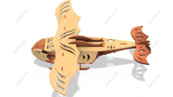 Fantasy Aircraft – Bản vẽ tàu Steampunk cho đồ chơi gỗ cắt laser – Mô hình 3D - Hình ảnh 11