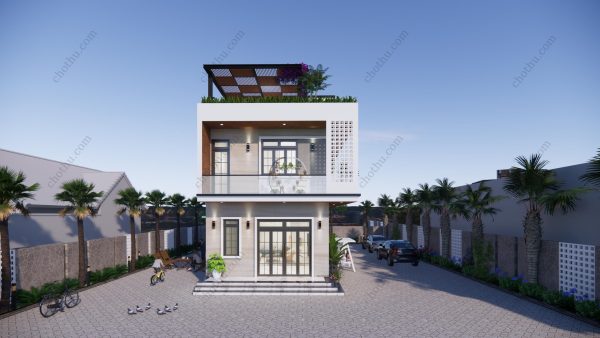 Nhà hiện đại 2 tầng 1 gác xép, đầy đủ nội thất diện tích: 6x18m - V554