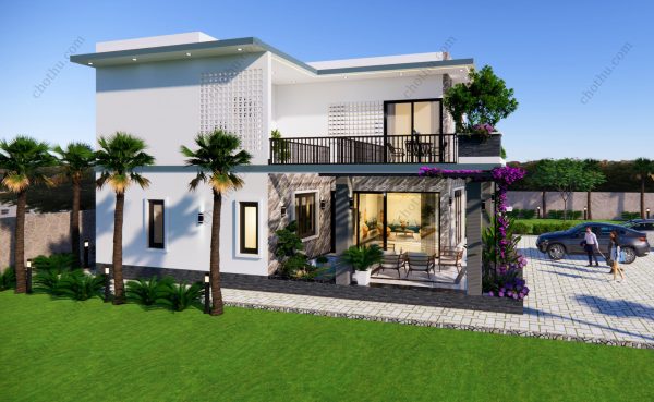 Nhà 2 tầng mái bằng hiện đại đẹp diện: 10x13m - V632 - Hình ảnh 6