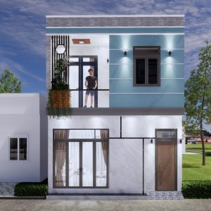 Nhà 2 tầng mái bằng diện tích: 6x7m - V696
