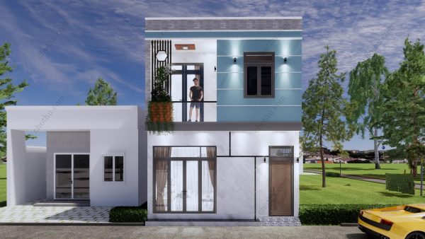 Nhà 2 tầng mái bằng diện tích: 6x7m - V696