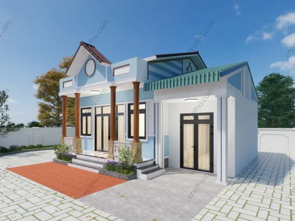 Nhà cấp 4 mái Thái đơn giản hot nhất hiện nay diện tích: 9.3x8.3m - V881 - Hình ảnh 6