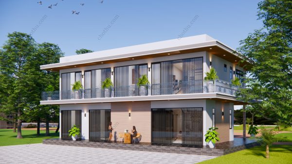 Mẫu nhà 2 tầng hiện đại 2 mặt tiền, không gian thoáng đãng diện tích: 9.5x15m - V829 - Hình ảnh 6