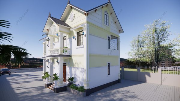 Mẫu nhà mái Thái 2 tầng 3 phòng ngủ diện tích: 8x12m - V617 - Hình ảnh 6