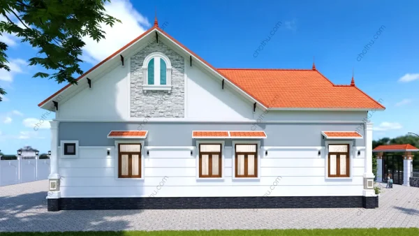 Mẫu nhà cấp 4 mái Thái diện tích: 10x16.5m - V873 - Hình ảnh 4